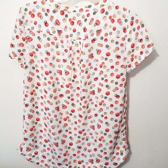 Talbots V Front Neck Short Sleeve Blouse Size Small Petite - Picture 7 of 7